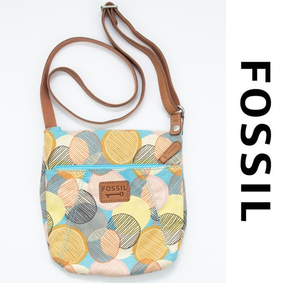 Fossil Crossbody Purse Modern Circles Scribble Colorful Crossbody Bag - Picture 1 of 8